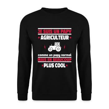 Je suis un papy agriculteur plus cool, cadeau noël - Sweat-shirt Unisexe - noir - Devant - Alina (178cm) & Michal (187cm)