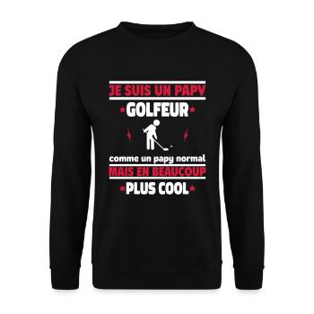 Je suis un papy golfeur plus cool, cadeau noël - Sweat-shirt Unisexe - noir - Devant - Alina (178cm) & Michal (187cm)