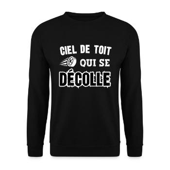 ciel de toit qui se décolle - Sweat-shirt Unisexe - noir - Devant - Alina (178cm) & Michal (187cm)