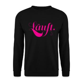 Läuft - bunt - Unisex Pullover - Schwarz - Vorne - Alina (178cm) & Michal (187cm)