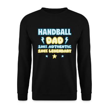 Papa joueur de handball,Cadeau de fête des pères,Handball - Sweat-shirt Unisexe - noir - Devant - Alina (178cm) & Michal (187cm)