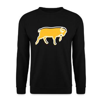 Ein Running Ram - Unisex Pullover - Schwarz - Vorne - Alina (178cm) & Michal (187cm)