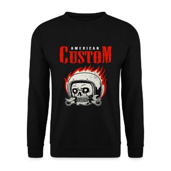 Biker Chopper Caferacer Motocycliste de la vieille école - Sweat-shirt Unisexe - noir - Devant - Alina (178cm) & Michal (187cm)