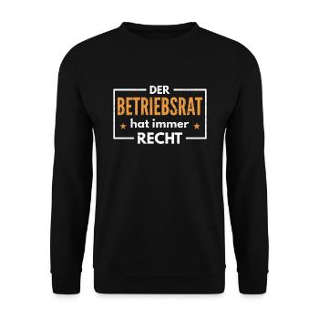 Betriebsrat - Unisex Pullover - Schwarz - Vorne - Alina (178cm) & Michal (187cm)