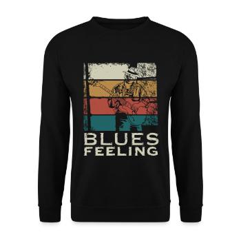 Blues Feeling - Unisex Pullover - Schwarz - Vorne - Alina (178cm) & Michal (187cm)