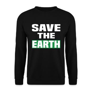 Save The Earth - Unisex Sweatshirt - black - Front - Alina (178cm) & Michal (187cm)