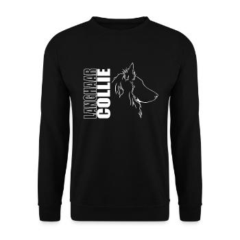 Langhaar Collie Profil Hunde Hund Wilsigns - Unisex Pullover - Schwarz - Vorne - Alina (178cm) & Michal (187cm)