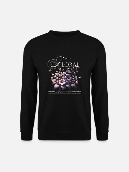 Florales Blumendesign elegant - Unisex Pullover - Schwarz