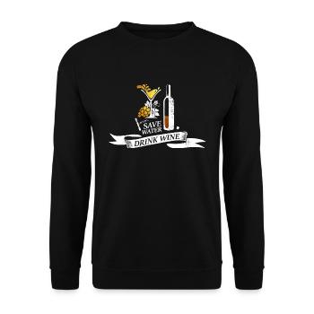 Save water drink wine - Unisex Pullover - Schwarz - Vorne - Alina (178cm) & Michal (187cm)