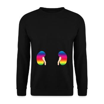 Niere Bunt Organ Mensch Geschenkidee - Unisex Pullover - Schwarz - Vorne - Alina (178cm) & Michal (187cm)