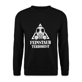 Feinstaub Terrorrist Dieselfahrer Diesel Autofahre - Unisex Pullover - Schwarz - Vorne - Alina (178cm) & Michal (187cm)