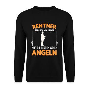 Rentner Angeln Rentnershirt Angelshirt - Unisex Pullover - Schwarz - Vorne - Alina (178cm) & Michal (187cm)