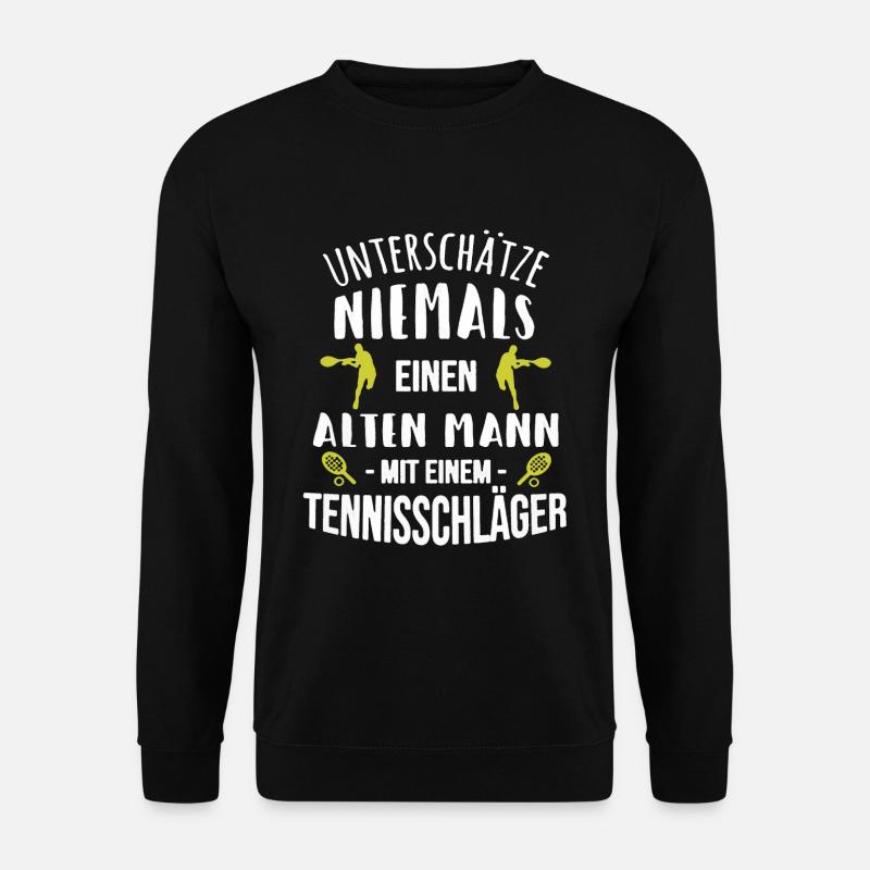 Tennis Alter Mann Sport Tennisschläger - Unisex Pullover - Schwarz