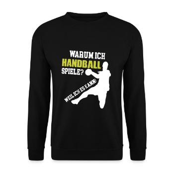 Handball Handballer Handball Geschenkidee - Unisex Pullover - Schwarz - Vorne - Alina (178cm) & Michal (187cm)