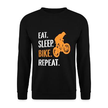 Eat sleep bike repeat bike bike gift idea - Unisex Sweatshirt - black - Front - Alina (178cm) & Michal (187cm)