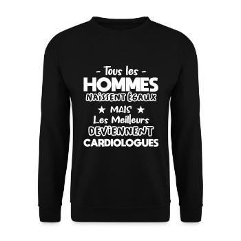 Cardiologue cadeau drôle cardiologie - Sweat-shirt Unisexe - noir - Devant - Alina (178cm) & Michal (187cm)