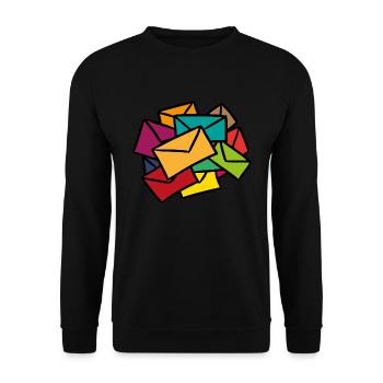 Colorful Letters Secretary Postman Gift Idea - Unisex Sweatshirt - black - Front - Alina (178cm) & Michal (187cm)
