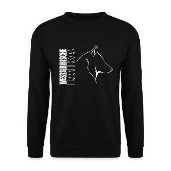 WESTSIBIRISCHE LAIKA Profil Hunde Hund Wilsigns - Unisex Pullover - Schwarz - Vorne - Alina (178cm) & Michal (187cm)