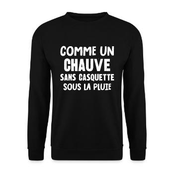 comme un chauve - Sweat-shirt Unisexe - noir - Devant - Alina (178cm) & Michal (187cm)