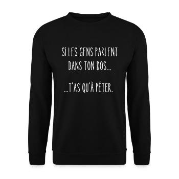 si les gens parlent dans ton dos - Sweat-shirt Unisexe - noir - Devant - Alina (178cm) & Michal (187cm)