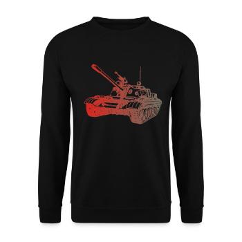 Panzer T55 Russischer Kampfpanzer - Unisex Pullover - Schwarz - Vorne - Alina (178cm) & Michal (187cm)