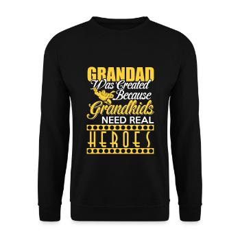 Grandad - Unisex Sweatshirt - black - Front - Alina (178cm) & Michal (187cm)