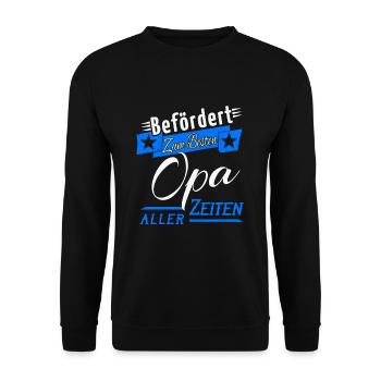 Bester Opa Aller Zeiten Familien Geschenk Idee - Unisex Pullover - Schwarz - Vorne - Alina (178cm) & Michal (187cm)