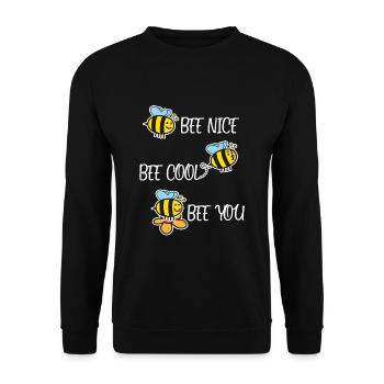 Biene Kind Cool Bienen Imker Lustiger Spruch Idee - Unisex Pullover - Schwarz - Vorne - Alina (178cm) & Michal (187cm)