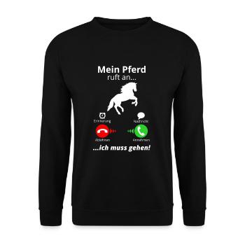 Cheval va à cheval fille drôle équitation écurie - Sweat-shirt Unisexe - noir - Devant - Alina (178cm) & Michal (187cm)