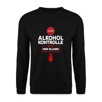 Alkoholkontrolle Suff Party Gruppe Alkohol Blasen - Unisex Pullover - Schwarz - Vorne - Alina (178cm) & Michal (187cm)