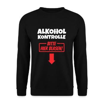 Alkoholkontrolle Suff Party Gruppe Alkohol Blasen - Unisex Pullover - Schwarz - Vorne - Alina (178cm) & Michal (187cm)