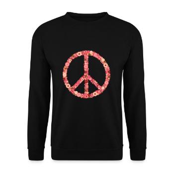 Hippie Peace Sign Flower Power Idée de Woodstock - Sweat-shirt Unisexe - noir - Devant - Alina (178cm) & Michal (187cm)