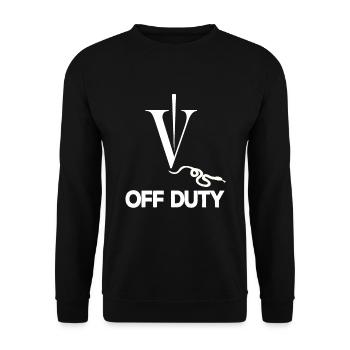 Off duty outfit I Off Duty I Funny veterinarian - Unisex Sweatshirt - black - Front - Alina (178cm) & Michal (187cm)