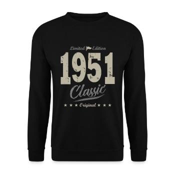 birthday 71 years 1951 year of birth - Unisex Sweatshirt - black - Front - Alina (178cm) & Michal (187cm)