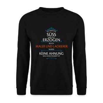 Maler und Lackierer Beruf - Unisex Pullover - Schwarz - Vorne - Alina (178cm) & Michal (187cm)