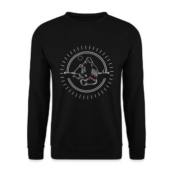 Simple camping avec Flamingo. sélection de couleur personnalisée - Sweat-shirt Unisexe - noir - Devant - Alina (178cm) & Michal (187cm)