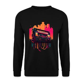 Retro Mixtape - Unisex Pullover - Schwarz - Vorne - Alina (178cm) & Michal (187cm)