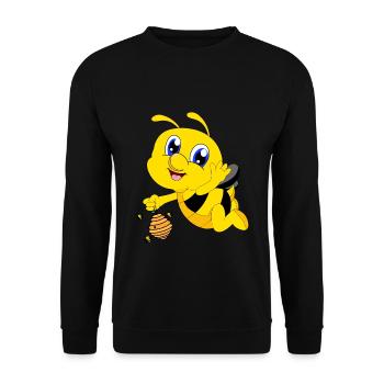 Honey bee wasp bumblebee honey hive Maja - Unisex Sweatshirt - black - Front - Alina (178cm) & Michal (187cm)