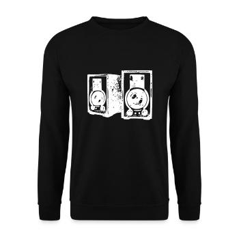 DJ Symbol Musikboxen Musik Lautsprecher - Unisex Pullover - Schwarz - Vorne - Alina (178cm) & Michal (187cm)