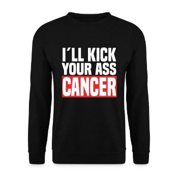 I'll Kick Your Ass Cancer - Unisex Pullover - Schwarz - Vorne - Alina (178cm) & Michal (187cm)