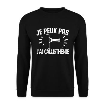 je peux pas j'ai callisthénie - Sweat-shirt Unisexe - noir - Devant - Alina (178cm) & Michal (187cm)