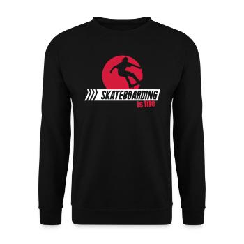 Skateboarding is life skate - skater - skaten boy - Unisex Pullover - Schwarz - Vorne - Alina (178cm) & Michal (187cm)