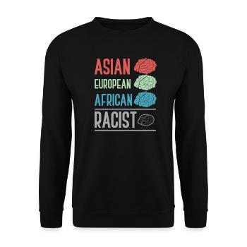 Contre le racisme - Sweat-shirt Unisexe - noir - Devant - Alina (178cm) & Michal (187cm)
