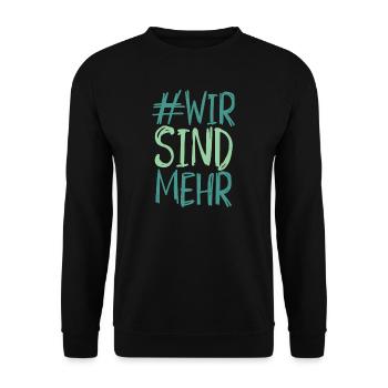 Wir sind mehr - Unisex Pullover - Schwarz - Vorne - Alina (178cm) & Michal (187cm)