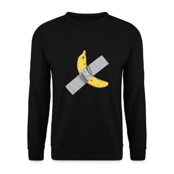 Banana comedian art artwork tape duct tape - Unisex Sweatshirt - black - Front - Alina (178cm) & Michal (187cm)