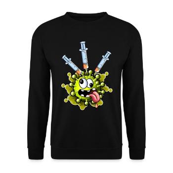 Fight the Virus! - Unisex Sweatshirt - black - Front - Alina (178cm) & Michal (187cm)