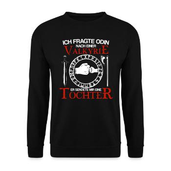 Bat Odin Walküre Tochter Wikinger Nordmänner - Unisex Pullover - Schwarz - Vorne - Alina (178cm) & Michal (187cm)