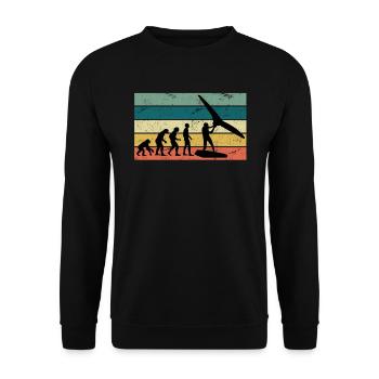 Wing Foil Evolution Gift Monkey Human Foiler - Unisex Sweatshirt - black - Front - Alina (178cm) & Michal (187cm)