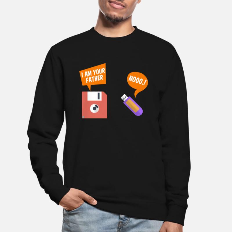 Programmeur blague amusant disquette USB sort Sweat-shirt Unisexe
