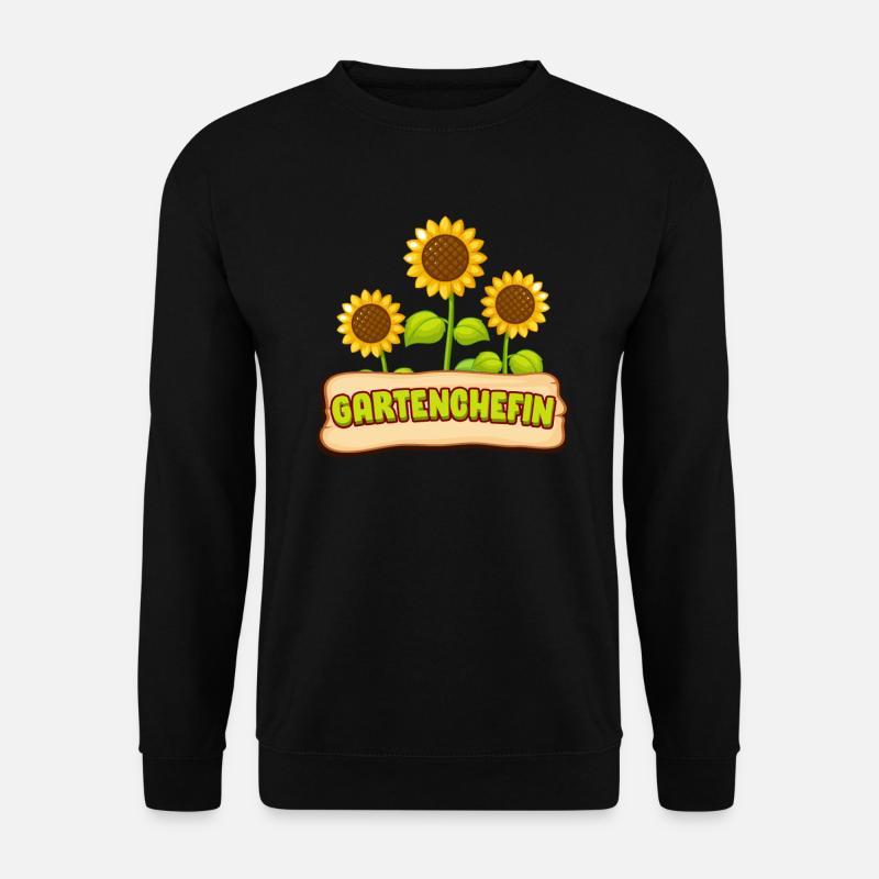 Gartenchefin Gartenarbeit Hobbgärtner Spruch - Unisex Pullover - Schwarz